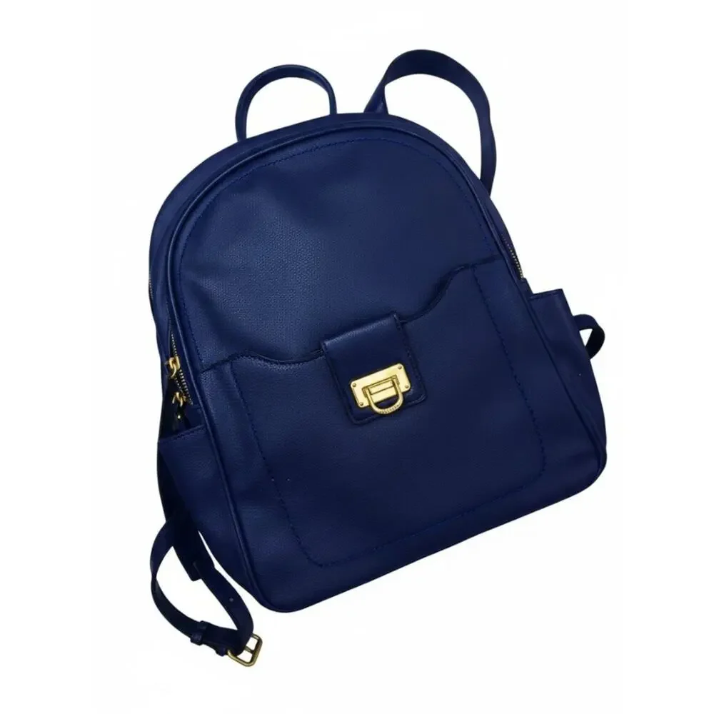 Rosetti Navy & Gold Laptop Backpack Work Travel Bag Minimalist Chic